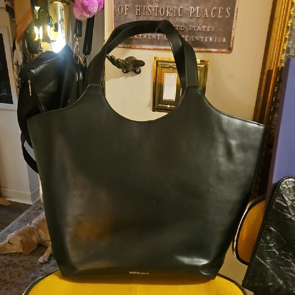 BCBGeneration Black Studded Tote with Silver Accents - Picture 2 of 7